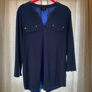 Women’s large royal blue knit top Jones NY